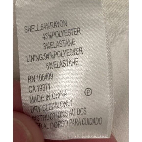 White Mini Floral Brocade Womens Straight Leg Dress Pants Size 6 White Textured - Picture 3 of 6